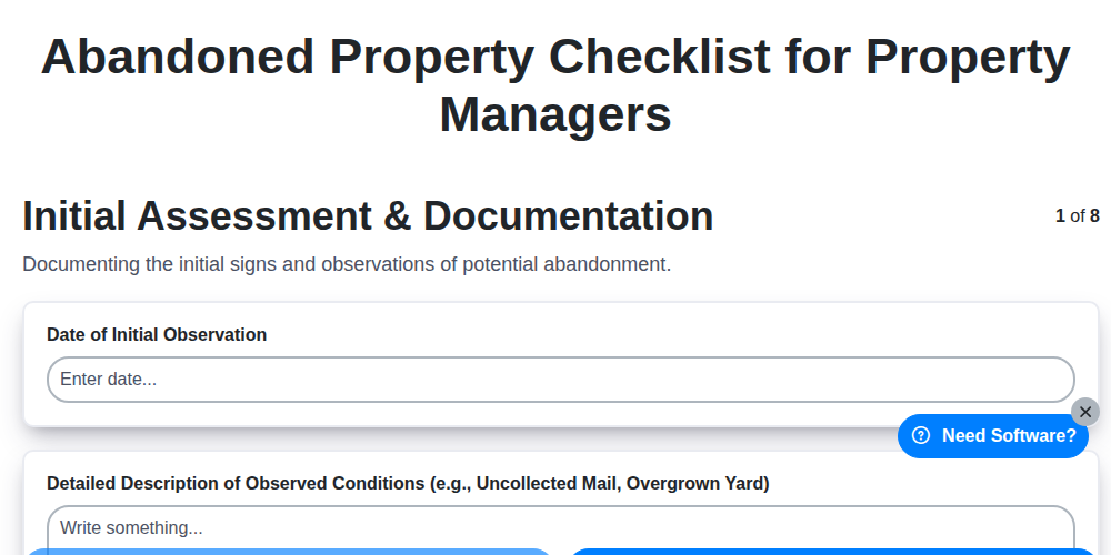 abandoned property checklist for property managers screenshot