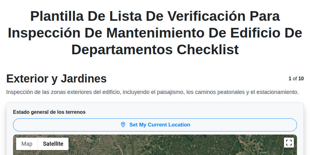 Plantilla de Lista de Verificación para Inspección de Mantenimiento de Edificio de Departamentos screenshot
