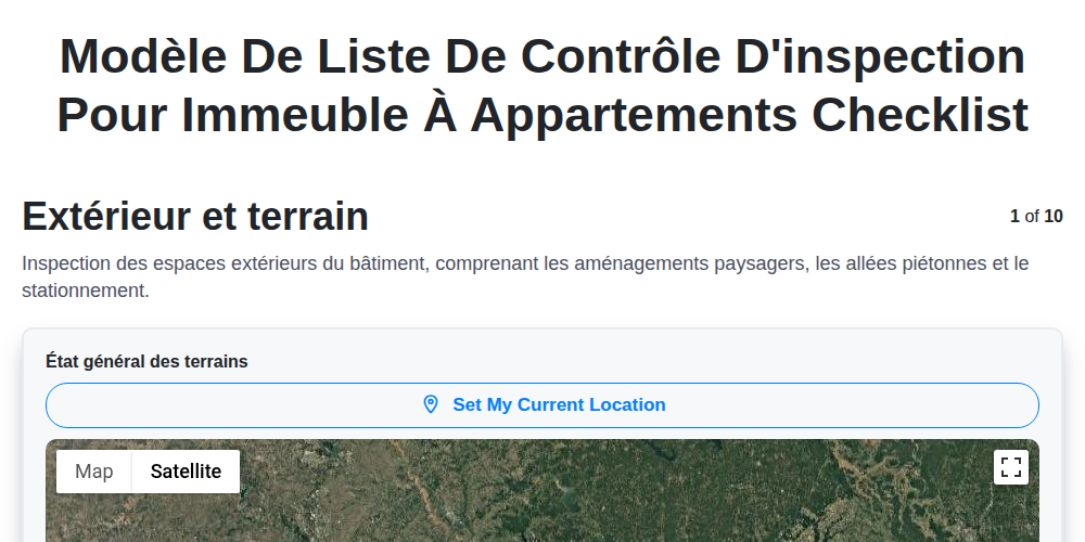 Modèle de liste de contrôle d'inspection pour immeuble à appartements screenshot