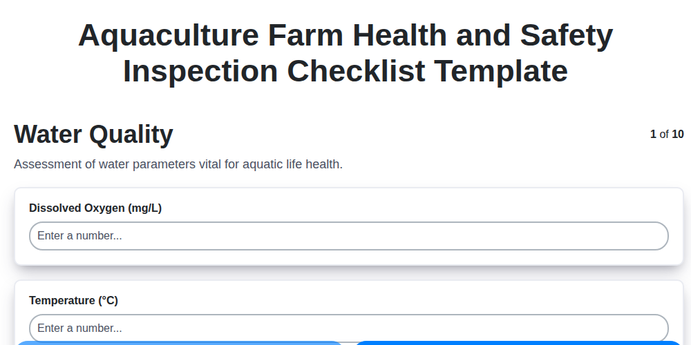 aquaculture farm health and safety inspection checklist template screenshot