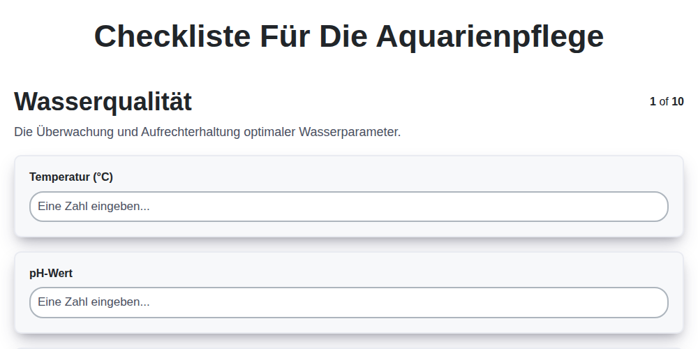 Checkliste für die Aquarienpflege screenshot