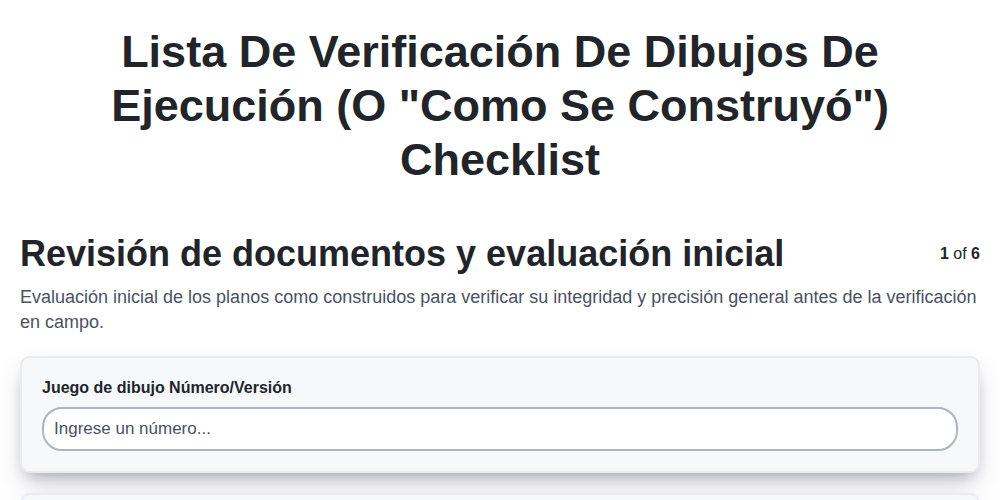 Lista de Verificación de Dibujos de Ejecución (o "Como se Construyó")
 screenshot