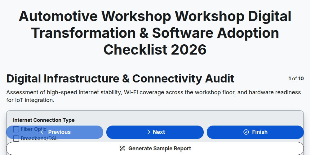 Automotive Workshop Workshop Digital Transformation & Software Adoption Checklist 2026