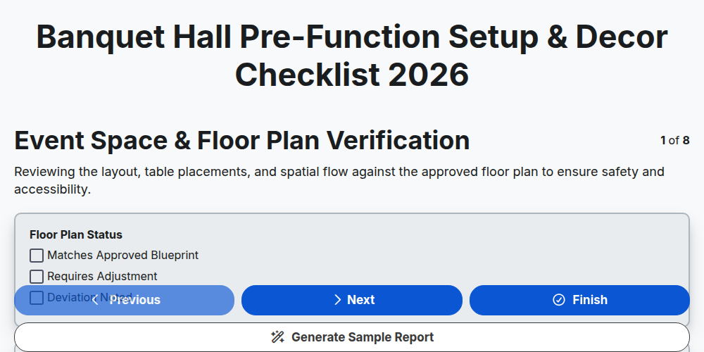 Banquet Hall Pre-Function Setup & Decor Checklist 2026