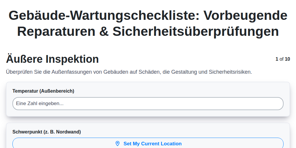 Gebäude-Wartungscheckliste: Vorbeugende Reparaturen & Sicherheitsüberprüfungen