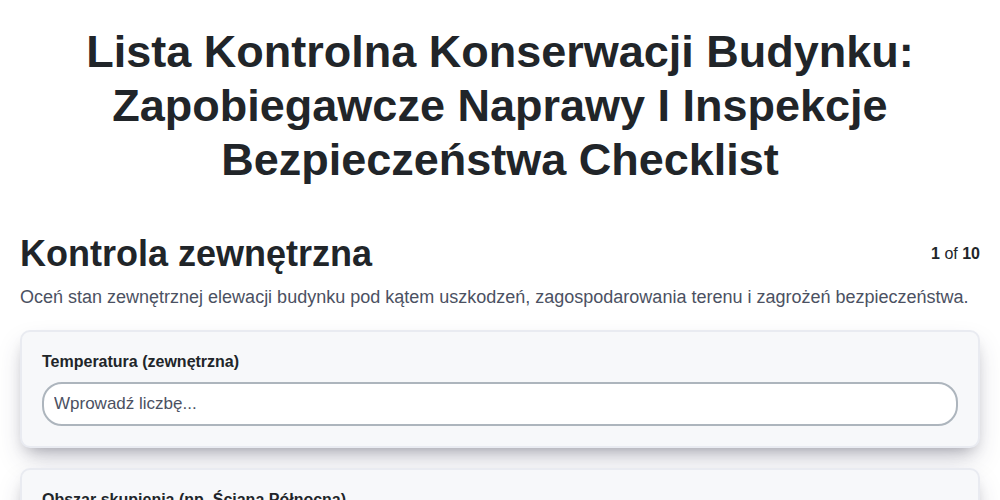 Lista kontrolna konserwacji budynku: zapobiegawcze naprawy i inspekcje bezpieczeństwa