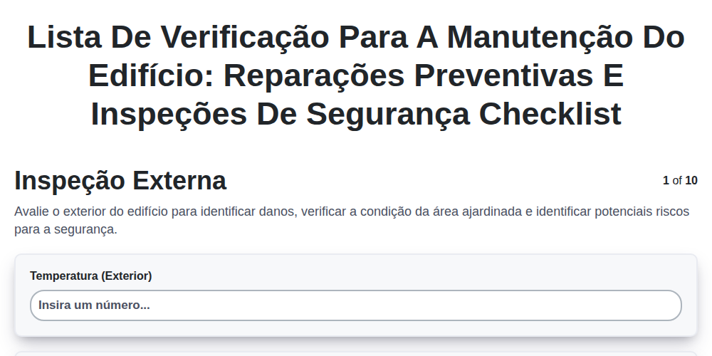 Lista de Verificação para a Manutenção do Edifício: Reparações Preventivas e Inspeções de Segurança
