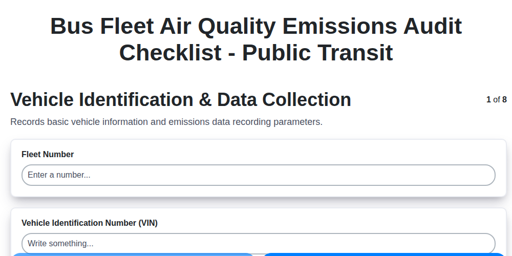 bus fleet air quality emissions audit checklist public transit screenshot