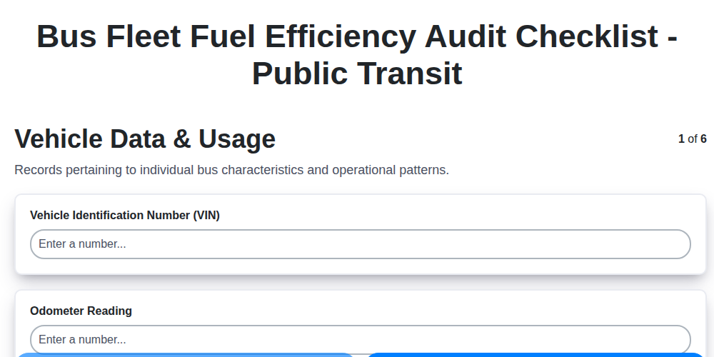 bus fleet fuel efficiency audit checklist public transit screenshot