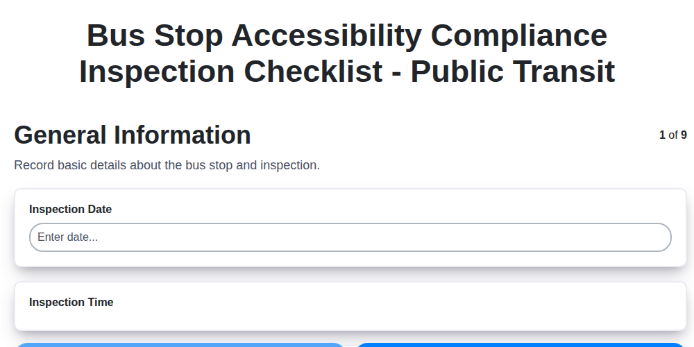 bus stop accessibility compliance inspection checklist public transit screenshot