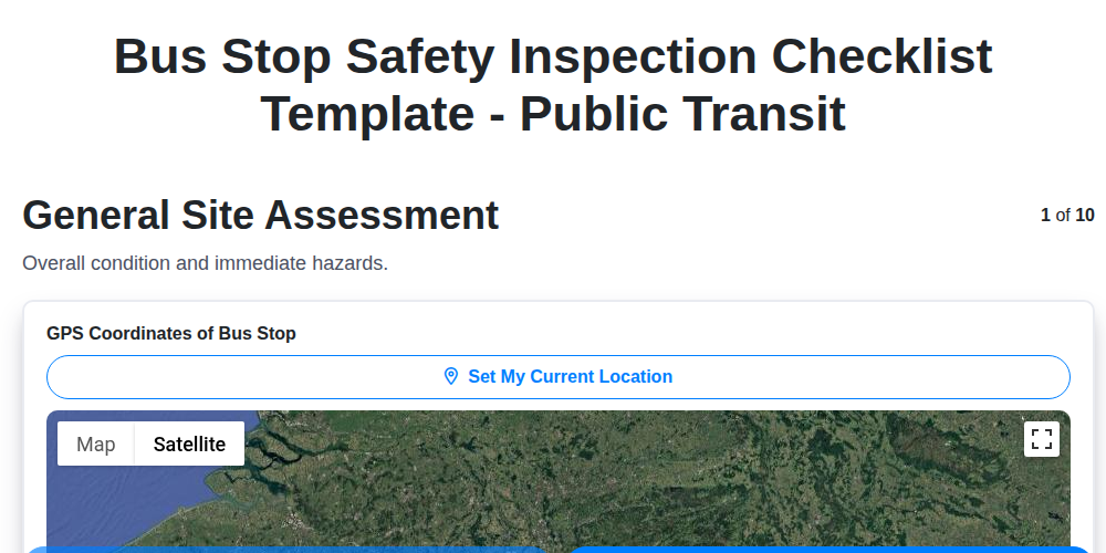 bus stop safety inspection checklist template public transit screenshot