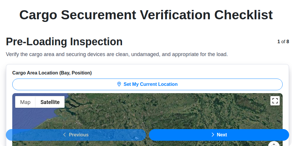 cargo securement verification screenshot