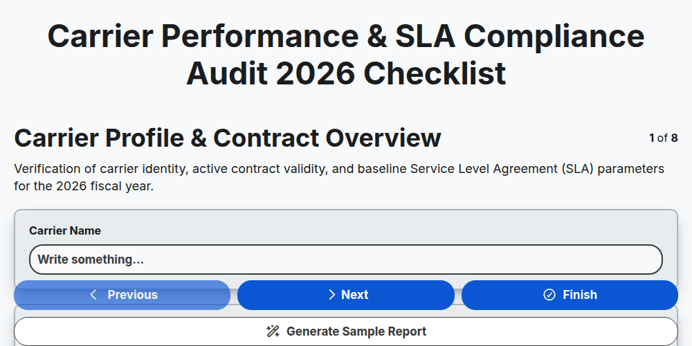 carrier performance sla compliance audit 2026 screenshot