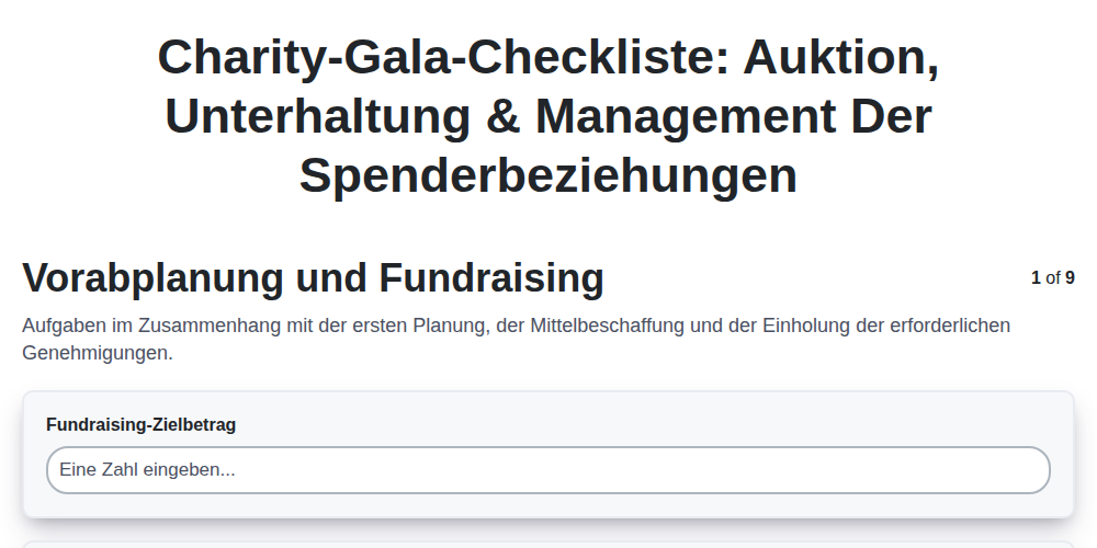 Charity-Gala-Checkliste: Auktion, Unterhaltung & Management der Spenderbeziehungen screenshot