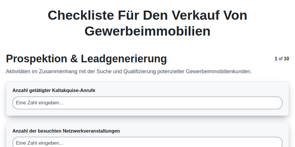 Checkliste für den Verkauf von Gewerbeimmobilien screenshot