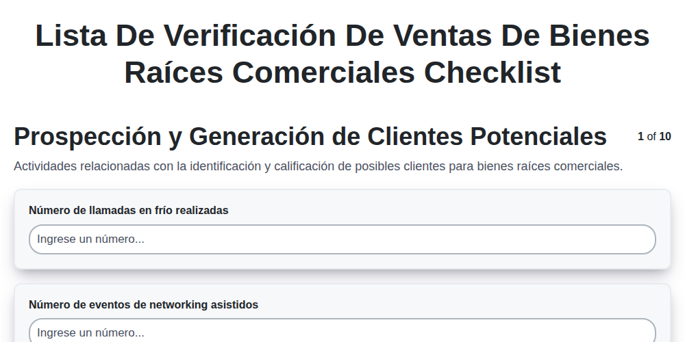 Lista de verificación de ventas de bienes raíces comerciales screenshot