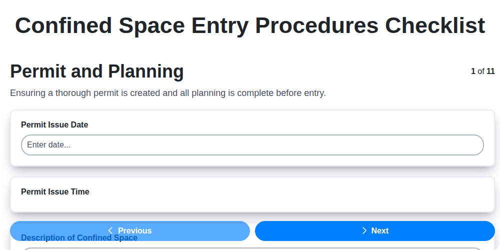confined space entry procedures screenshot