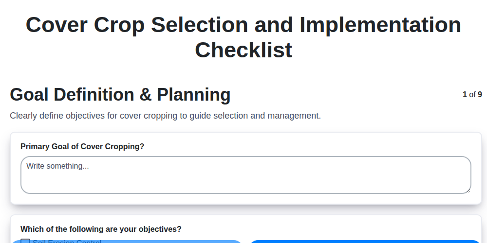cover crop selection and implementation screenshot