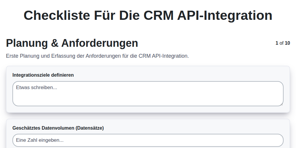 Checkliste für die CRM API-Integration screenshot
