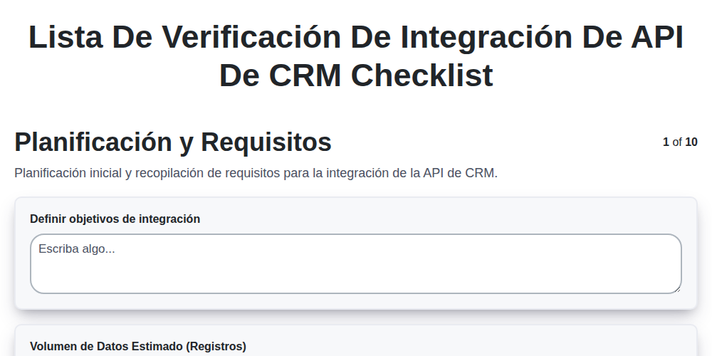 Lista de verificación de integración de API de CRM screenshot