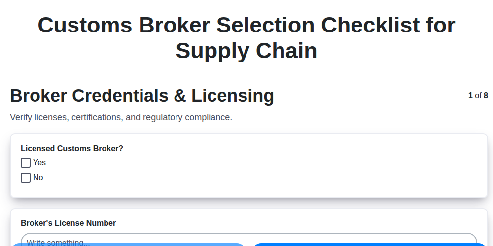 customs broker selection checklist for supply chain screenshot