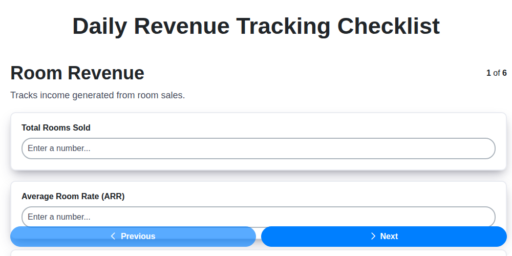 daily revenue tracking screenshot