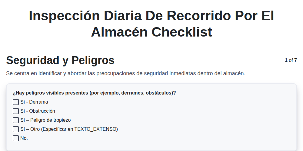 Inspección Diaria de Recorrido por el Almacén screenshot