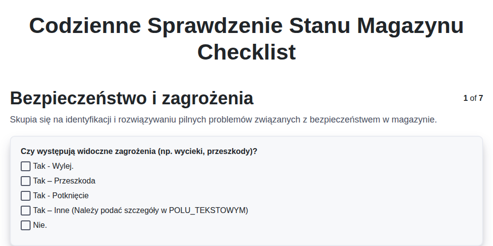 Codzienne Sprawdzenie Stanu Magazynu screenshot