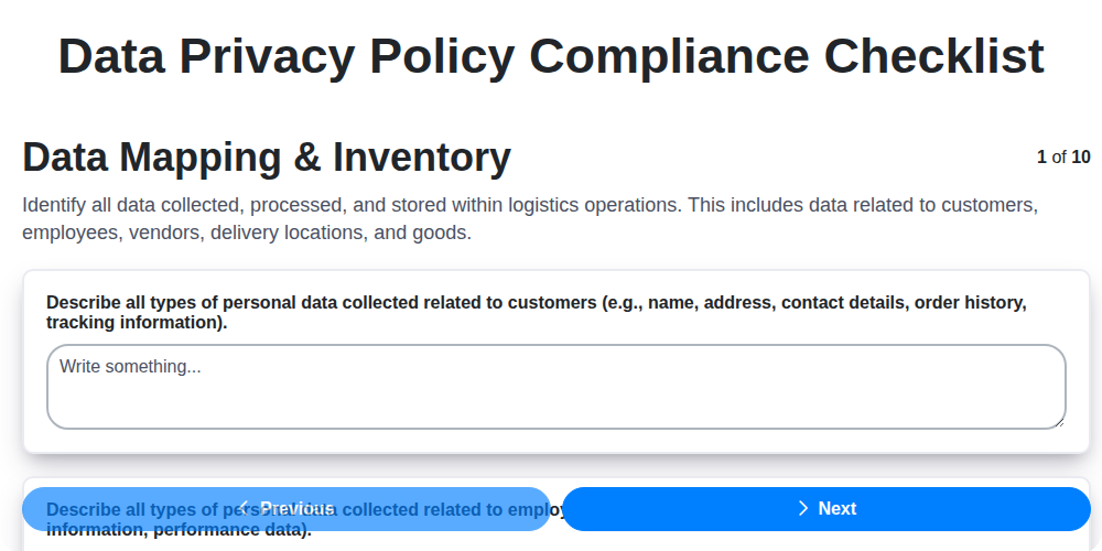 data privacy policy compliance screenshot