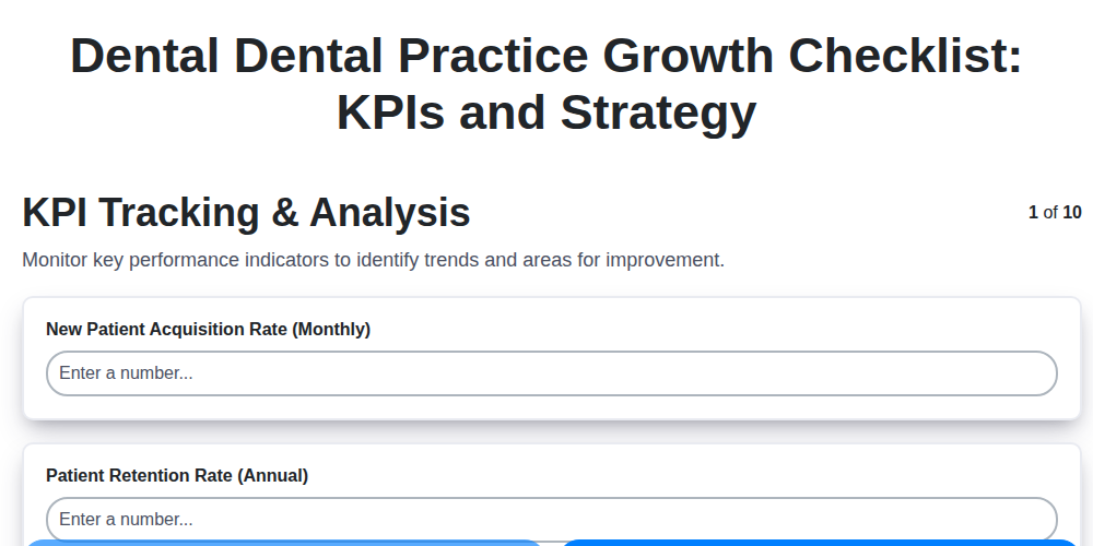 dental dental practice growth checklist kpis and strategy screenshot
