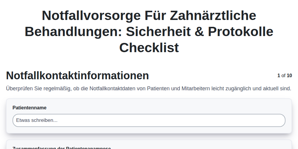 Notfallvorsorge für Zahnärztliche Behandlungen: Sicherheit & Protokolle screenshot