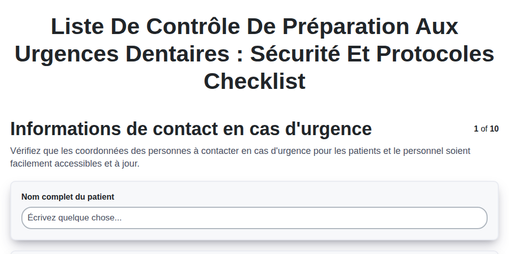 Liste de contrôle de préparation aux urgences dentaires : sécurité et protocoles screenshot