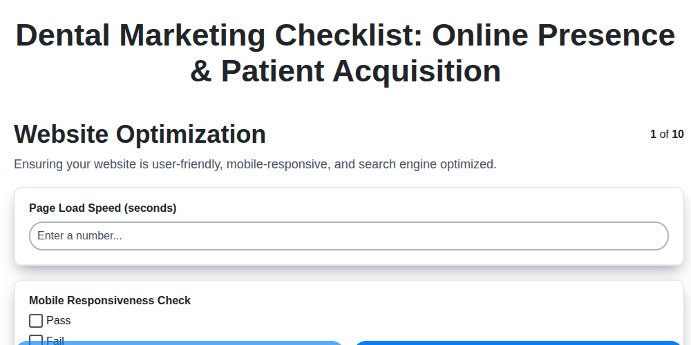 dental marketing checklist online presence patient acquisition screenshot