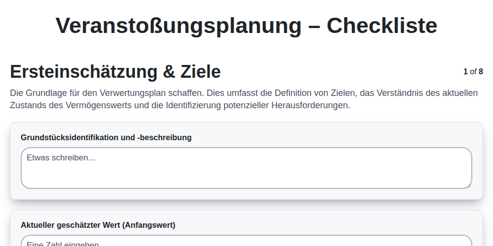 Veranstoßungsplanung – Checkliste screenshot