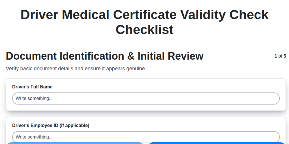 driver medical certificate validity check screenshot