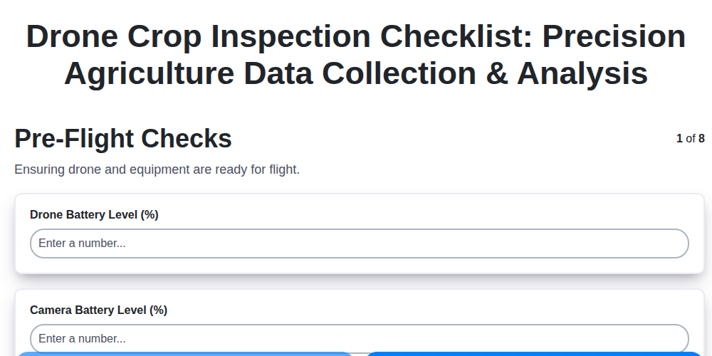drone crop inspection checklist precision agriculture data collection analysis screenshot