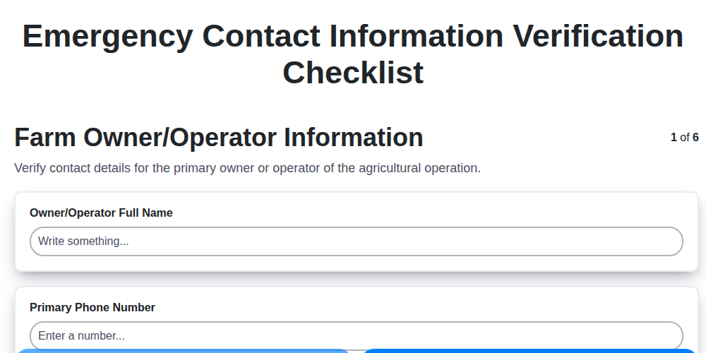 emergency contact information verification screenshot