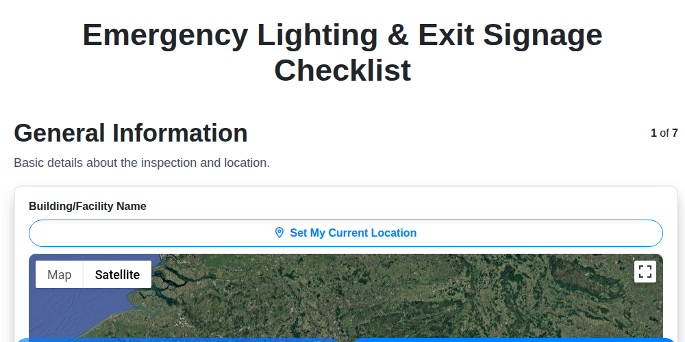 emergency lighting exit signage checklist screenshot