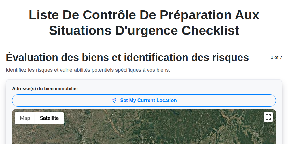 Liste de contrôle de préparation aux situations d'urgence screenshot