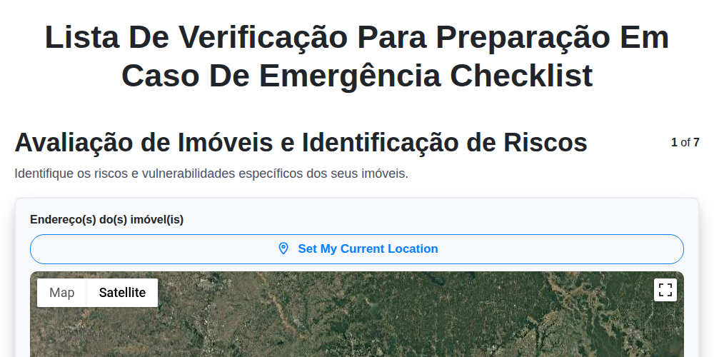Lista de Verificação para Preparação em Caso de Emergência screenshot