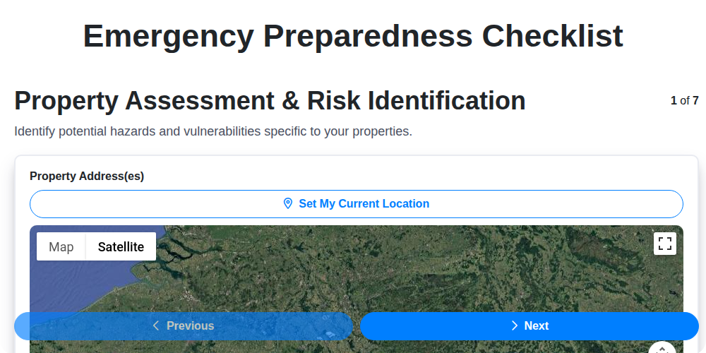 emergency preparedness checklist screenshot