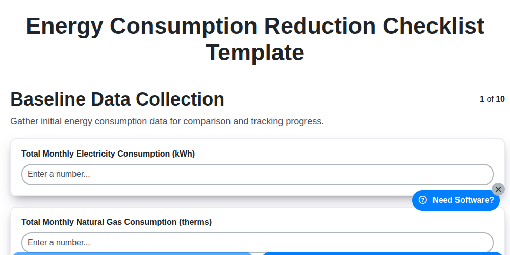 energy consumption reduction checklist template screenshot