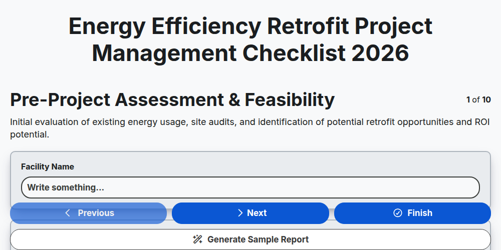 Energy Efficiency Retrofit Project Management Checklist 2026