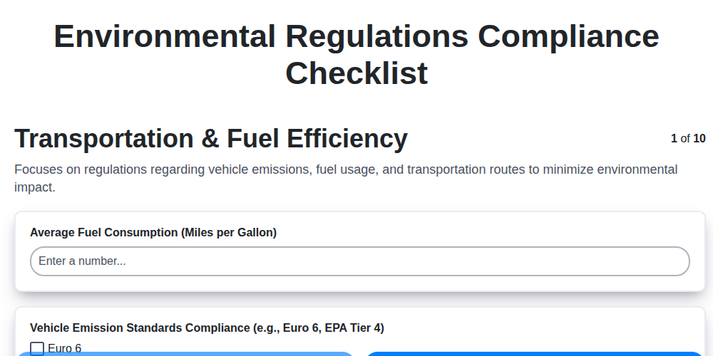 environmental regulations compliance screenshot