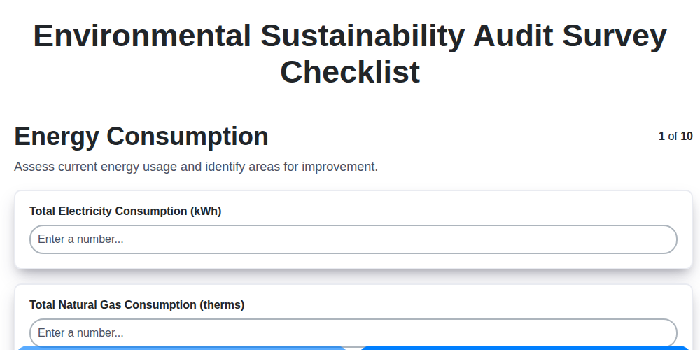environmental sustainability audit survey checklist screenshot