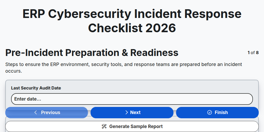 ERP Cybersecurity Incident Response Checklist 2026