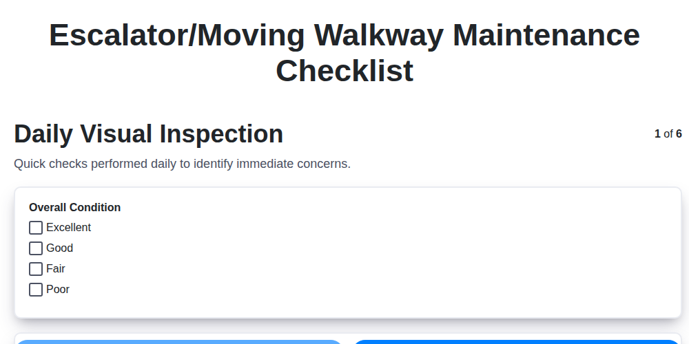 escalator moving walkway maintenance screenshot