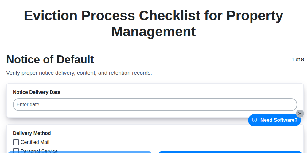 eviction process checklist for property management screenshot