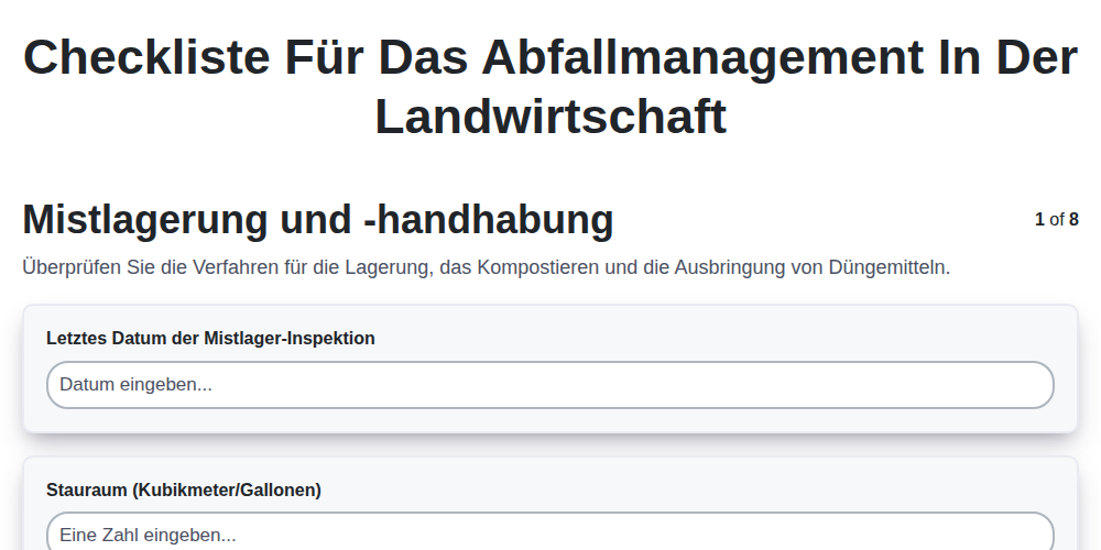 Checkliste für das Abfallmanagement in der Landwirtschaft screenshot