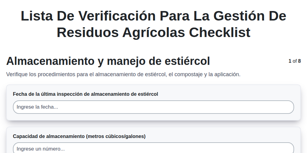 Lista de verificación para la gestión de residuos agrícolas screenshot